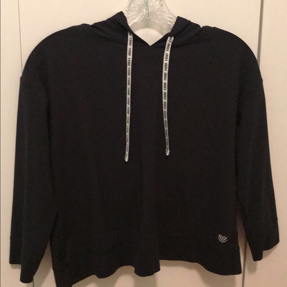 1990 Black Cropped Athletic Hoodie